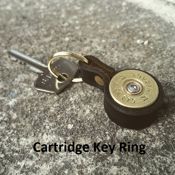 Cartridge & Leather Keyring - Jamie Boult Designs